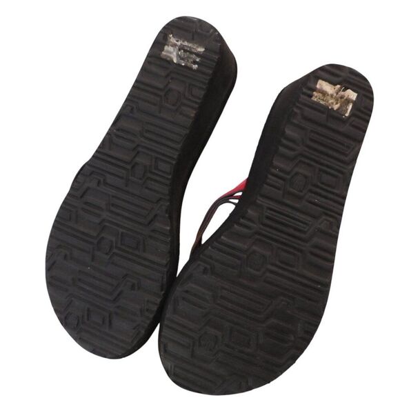 Teva Mush Womens Wedge Flip Flops Size 11 Pink Ombre Wedges Lightweight - Picture 6 of 7